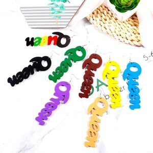 QUEEN African Wood Earrings